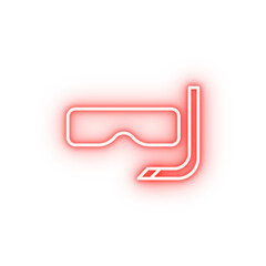 Poster - mask for diving neon icon