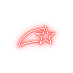 Poster - flying star line neon icon