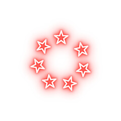 Canvas Print - stars in a circle line neon icon