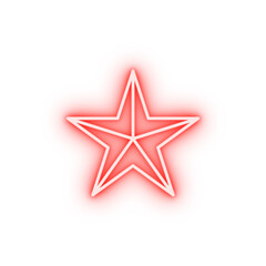 Poster - five-pointed star line neon icon