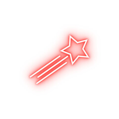 Poster - flying star line neon icon