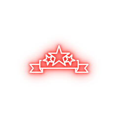 Poster - stars on the tape line neon icon