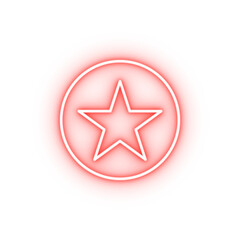 Poster - star in a circle line neon icon