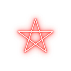 Poster - pentagram line neon icon