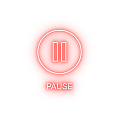 Poster - pause sign neon icon