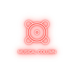 Poster - musical column neon icon