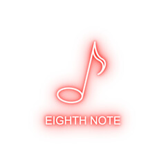 Poster - eighth note neon icon