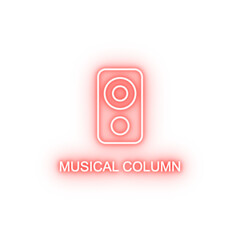 Sticker - music speaker neon icon