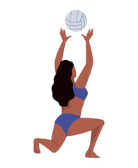 Poster - afro female volleyball player