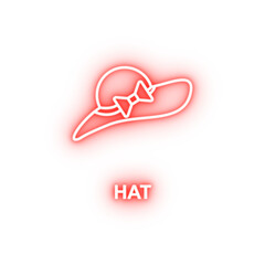 Poster - Beach hat neon icon
