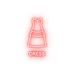Poster - dress neon icon