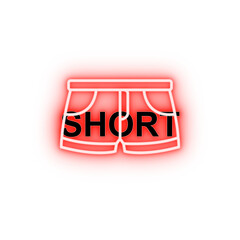 Poster - short shorts neon icon