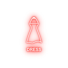 Poster - dress neon icon