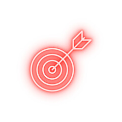 Poster - bow and target neon icon