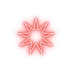 Poster - bahai star outline neon icon
