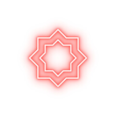 Poster - eight-pointed star outline neon icon
