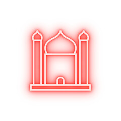 Poster - mosque outline neon icon