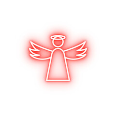 Aufkleber - angel outline neon icon