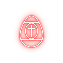 Poster - Easter egg outline neon icon