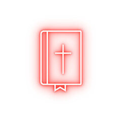 Poster - Bible outline neon icon