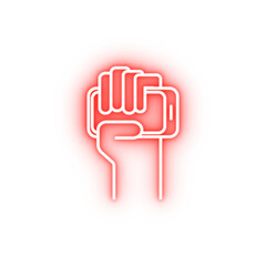 Fototapete - hand holds the phone neon icon