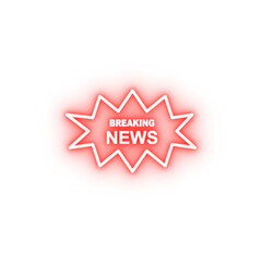 Poster - sign breaking news neon icon