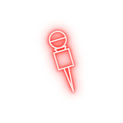 Poster - reporter microphone neon icon