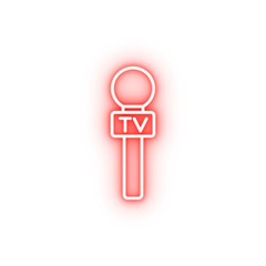 Poster - television microphone neon icon