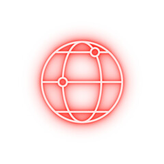 Poster - globe and points neon icon