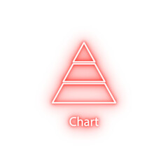 Poster - pyramid chart neon icon