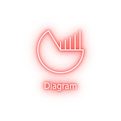 Poster - pie chart neon icon