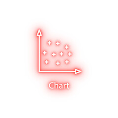 Poster - chart with points neon icon