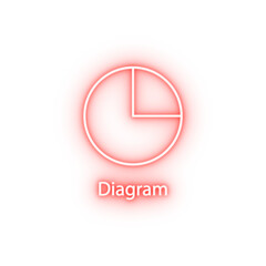 Poster - pie diagram neon icon