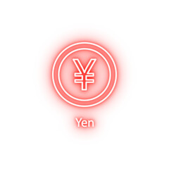 Poster - yen coin neon icon