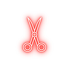 Poster - scissors outline neon icon