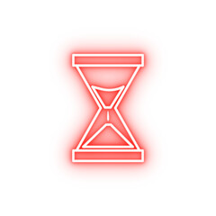 Poster - hourglass outline neon icon