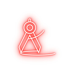 Poster - compass outline neon icon