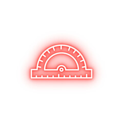 Poster - protractor outline neon icon