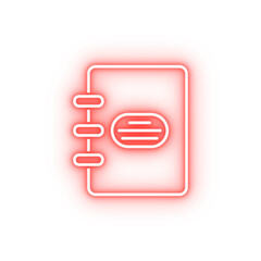 Poster - notebook outline neon icon
