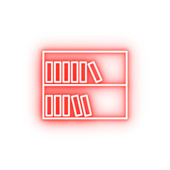 Wall Mural - bookcase outline neon icon