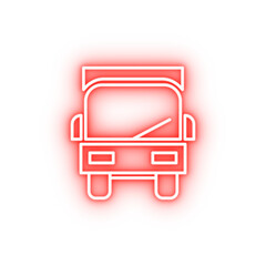 Poster - lorry from the front outline neon icon