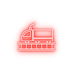 Poster - a train outline neon icon