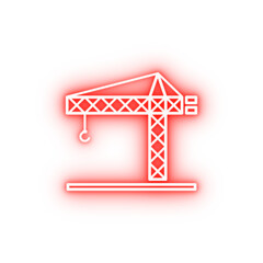 Poster - loading crane outline neon icon