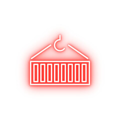 Poster - container crane outline neon icon