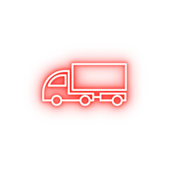 Poster - lorry with a trailer outline neon icon