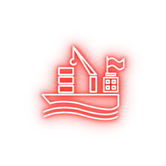 Sticker - loading ship outline neon icon