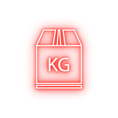 Poster - parcel weight outline neon icon