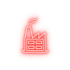 Poster - factory outline neon icon