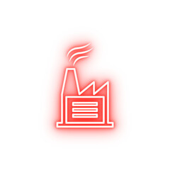 Poster - factory outline neon icon