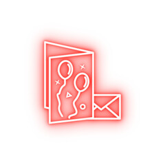 Poster - holiday card dusk style neon icon